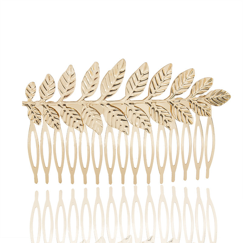 Wholesale Christmas Bride Gold Leaf Crown Tiara Hair accessories